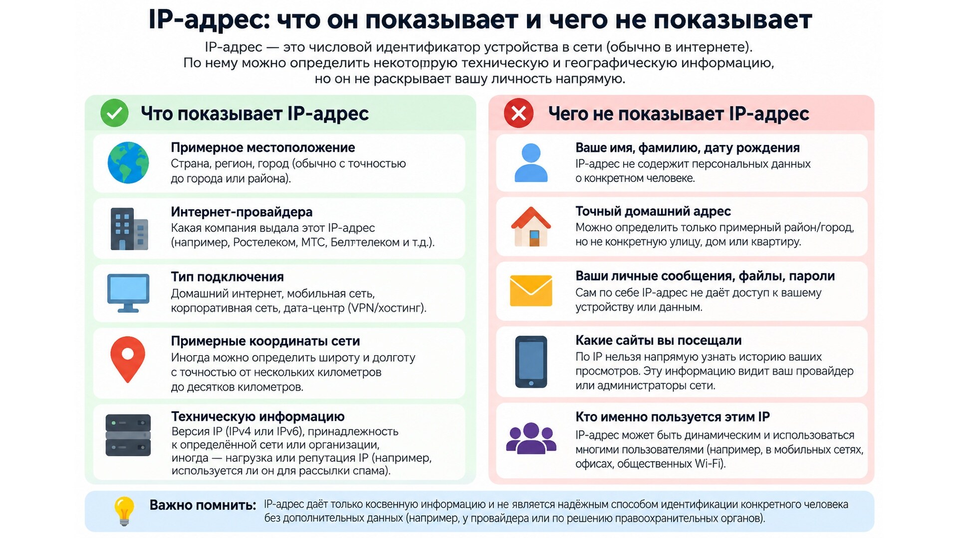 IP-адрес: что он показывает и чего не показывает